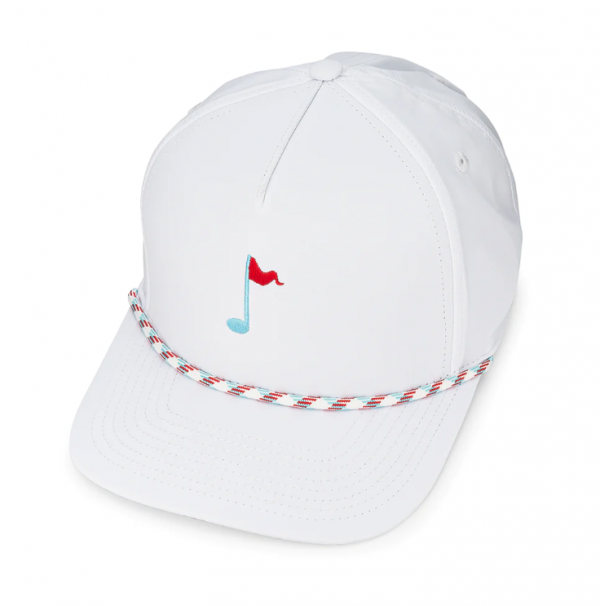 Topi dengan Motif Etnik dan Tali Rajut